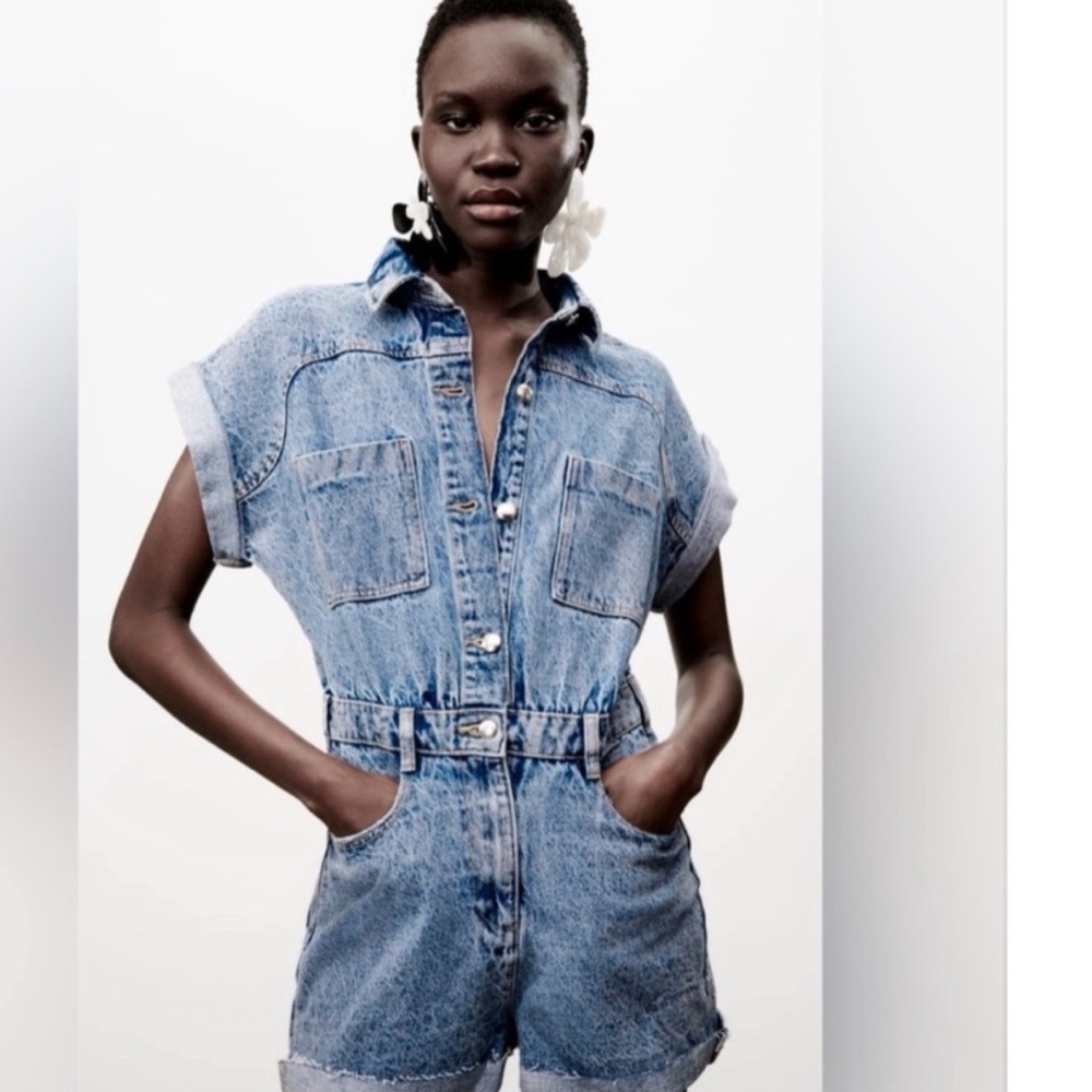ZARA denim romper